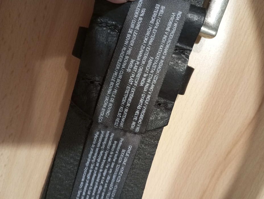 Primark Czarny skórzany pasek męski rozm.S/72-86