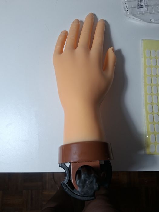 Mão de treino para designer de unhas manicure + adesivos para fixar unhas de treino