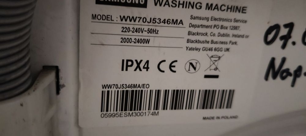 Części  silnik programator Samsung Eco bubble 7kg