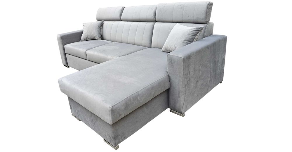 Narożnik Sofa Bristol Sprężyna, gąbka HR, Automat, Pojemnik