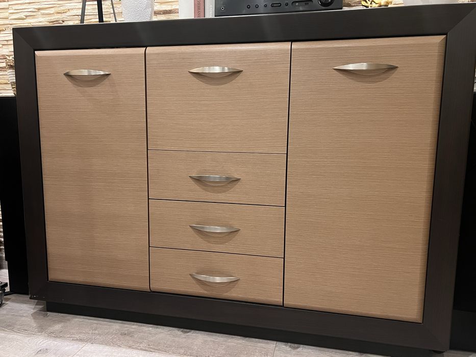 Komoda Black Red White beżowo czarna