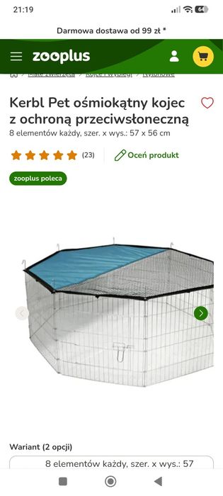 Kojec dla królika, świnki morskiej