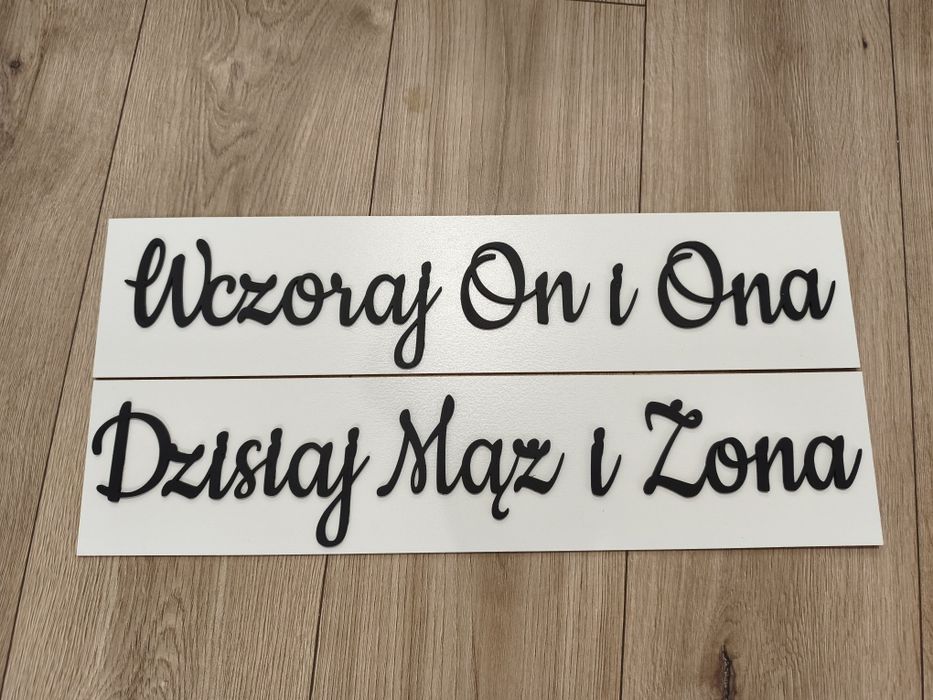 Tablice rejestracyjne ślubne wczoraj on i ona