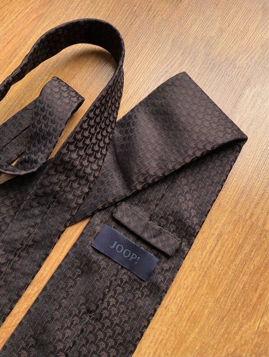 Krawat Joop jedwabny jedwab silk czarny brązowy