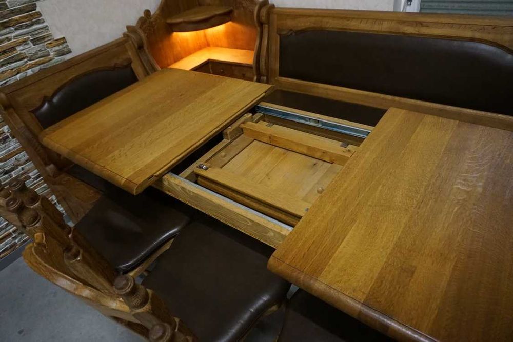 Ekskluzywny Narożnik Kuchenny Podświetlany Stół Rozkł 4 krzesła  K-499