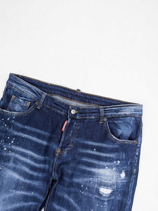 Dsquared2 niebieskie granatowe spodnie jeansowe jeansy XL
