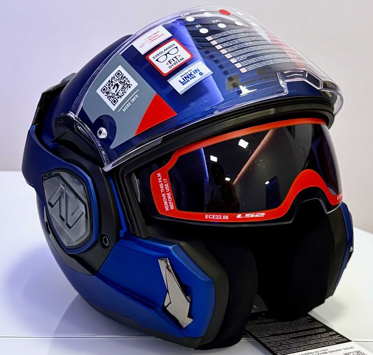 Capacete NOVO Modular 180° LS2 Advant Blue Matt (27% DESCONTO) Tam S