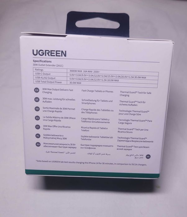 Gniazdo  rozgałęziacz Adapter szybkiego ładowania 30W USB C