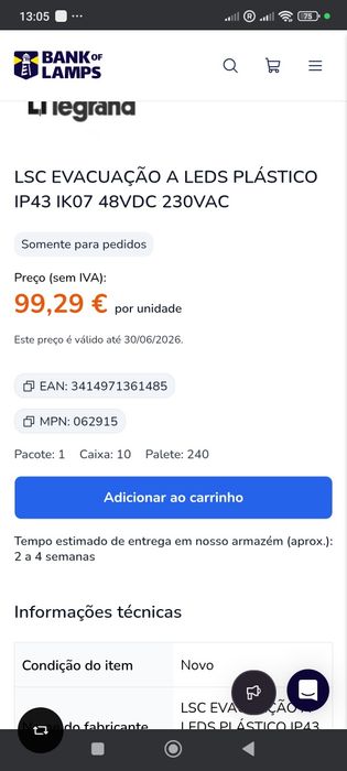 Lâmpadas de evacuação