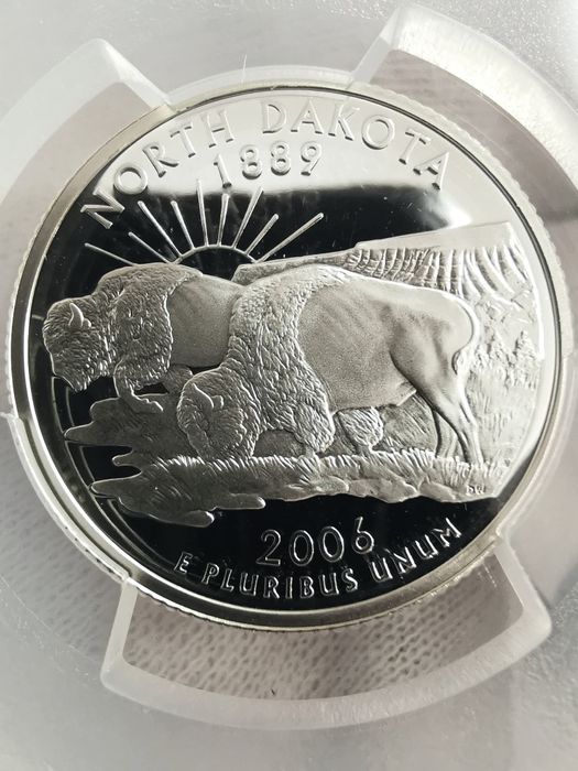 США 25 центів 2006р. - 50 штатів "NORTH DAKOTA". СРІБЛО. СЛАБ.