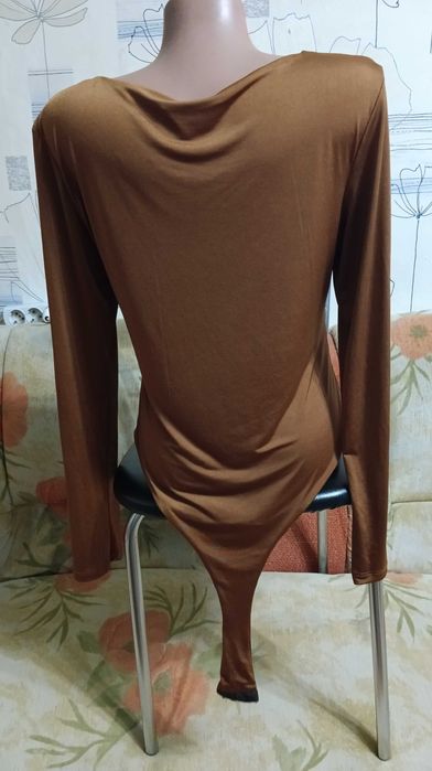 Комфортный горчичный комбидресс с длинным рукавом, размер L - 16- 50