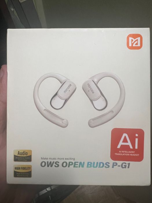 Monoise P-G1 słuchawki bezprzewodowe Bluetooth tłumacz AI OWS