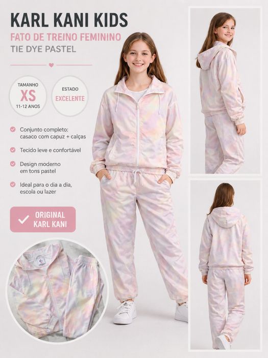 Conjunto Karl Kani Criança XS – Fato de Treino Pastel Original