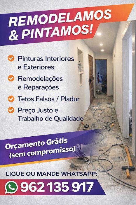 Remodelações & Pinturas Profissionais – Preço Justo!
