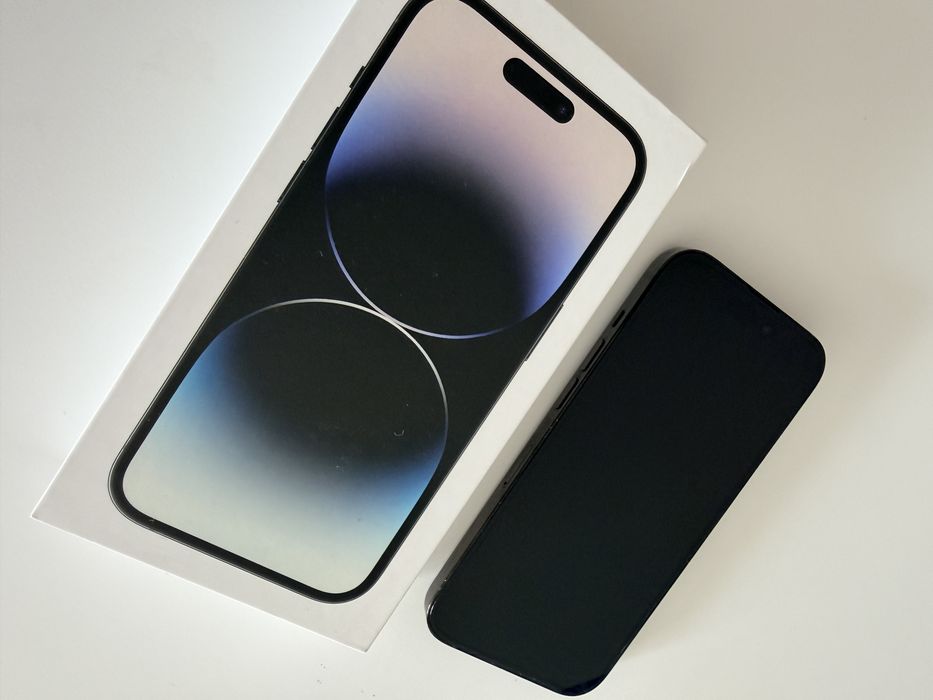 Iphone 14 pro gwiezdna czerń czarny  komplet j.nowy