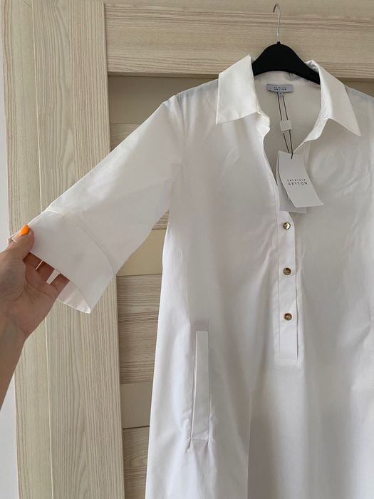 Patrizia Aryton 36 S biała łamana biel sukienka szmijzerka bawełna