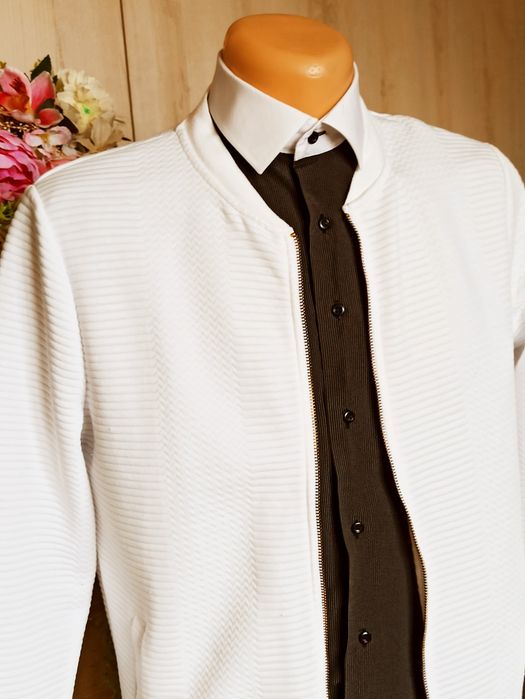 Sg Biała bluza męska M  , rozsuwana bluza męska M ASOS