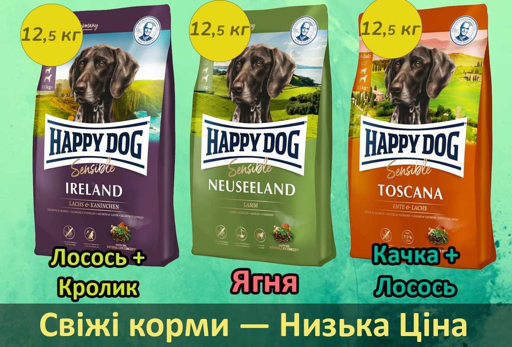 Гіпоалергенні Корми для Собак • Happy Dog • Німеччина • Супер Преміум