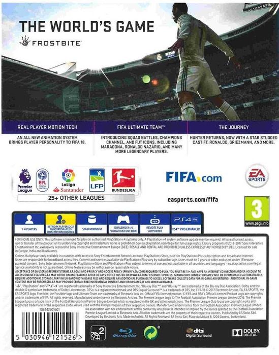 Jogo PS4: FIFA 18- Jogo em Português