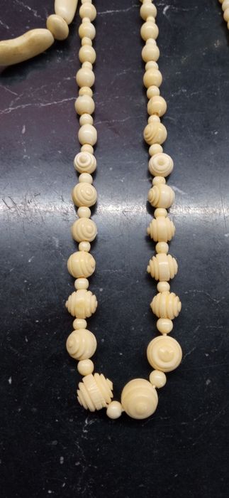 Naszyjniki i bransoletka kość Prl