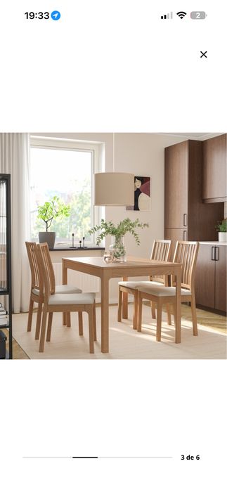 Mesa extensivel + 4 cadeiras Ikea nova EKEDALEM carvalho