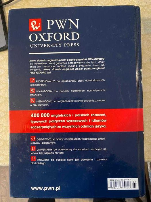Słownik Angielsko-Polski Polsko-Angielski Oxford PWN