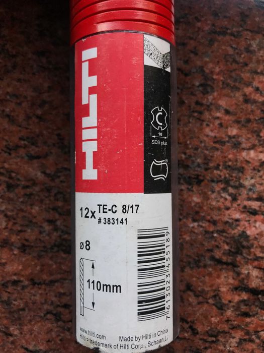 Wiertła HILTI SDS plus Zestaw 12szt fi 10. oraz fi 8 + gratis