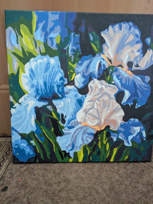 Картина "Блакитні іриси", полотно на підрамнику