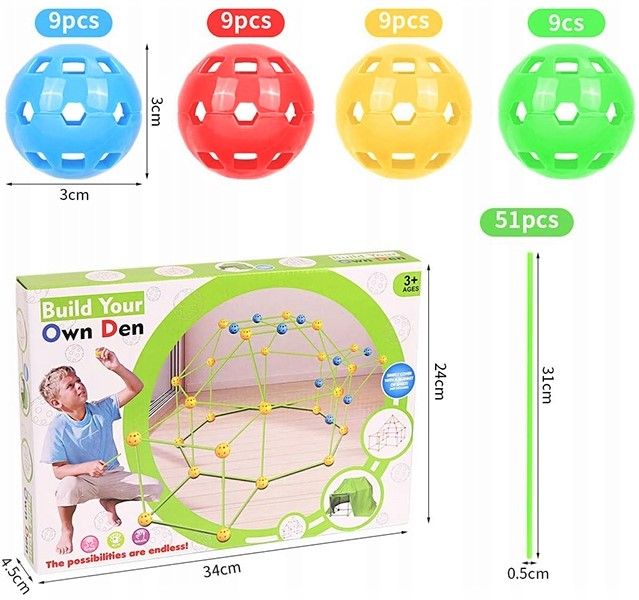 Zestaw Do Budowania Baza Tunel Namiot Klocki 87 El