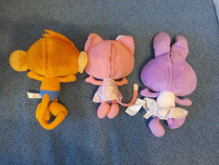 Колекція іграшок зайчик, мавпа, киця, механічні мякі і на батарейках