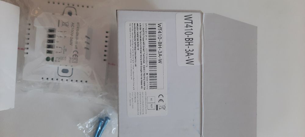 Розумний програмований сенсорний WI-FI термостатAVATTO WT410 BH-3A-W