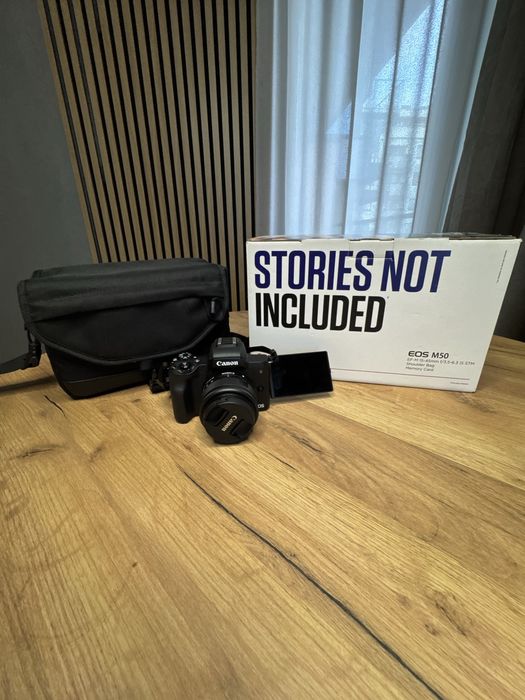 Canon EOS M50 + 15-45mm + torba | stan idealny | komplet