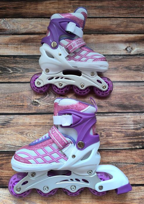Rolki dla dziewczynki, regulowane ze świecącymi kołami