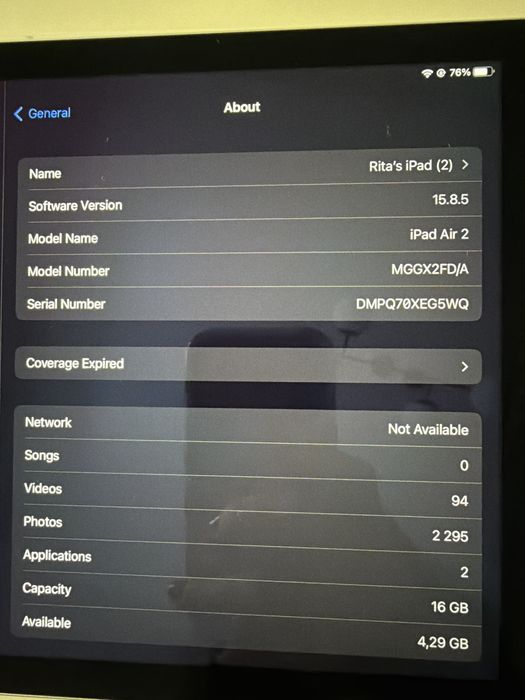 Ipad air 2 Wi-fi + Cellular 16gb