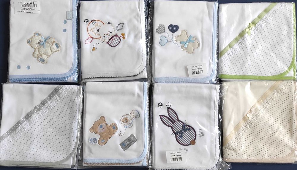 fraldas bordadas novas (várias cores)