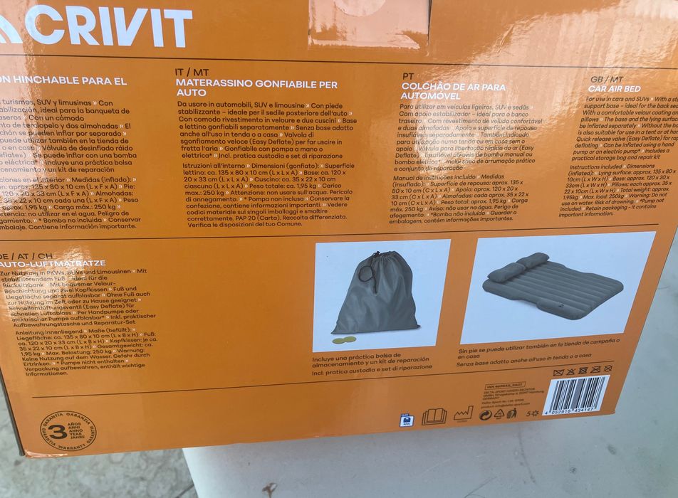 Colchão insuflável para carro. Novo