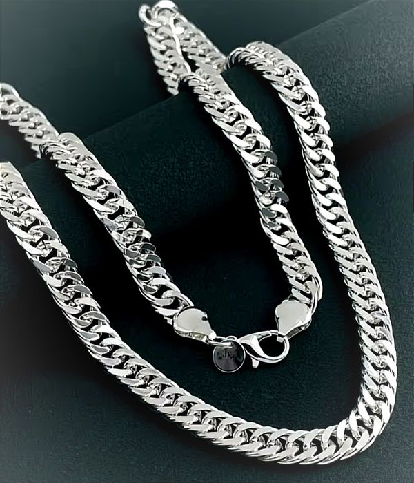 925 Posrebrzany jak Srebro Srebrny Łańcuszek Naszyjnik Pancerka 60cm