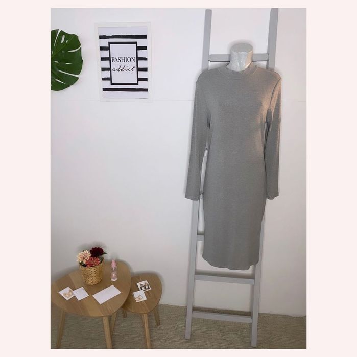 Vestido Mini Midi Manga Comprida L-XL