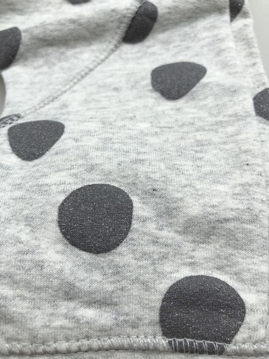 Spodnie buggy leginsy Zara szary melanż kropki brokat roz 74 6/9 mies.