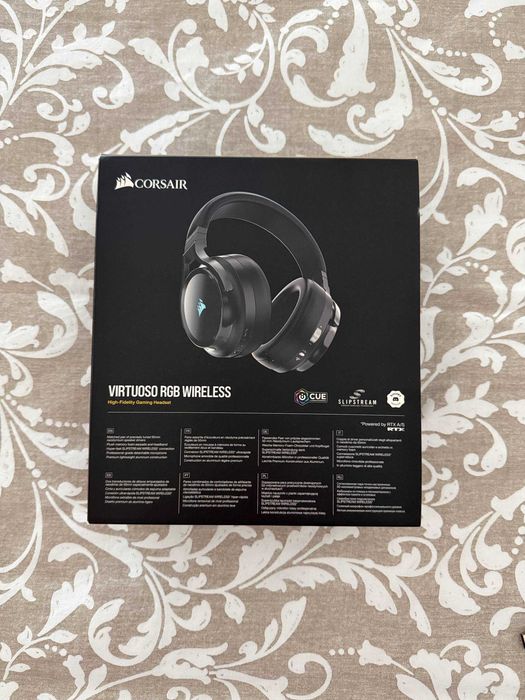 Headset Gaming Corsair Virtuoso RGB Wireless Carbon (Almofadas Novas + Extras)