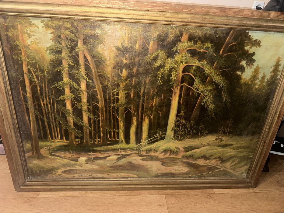 Картина маслом  старая очень масло холст