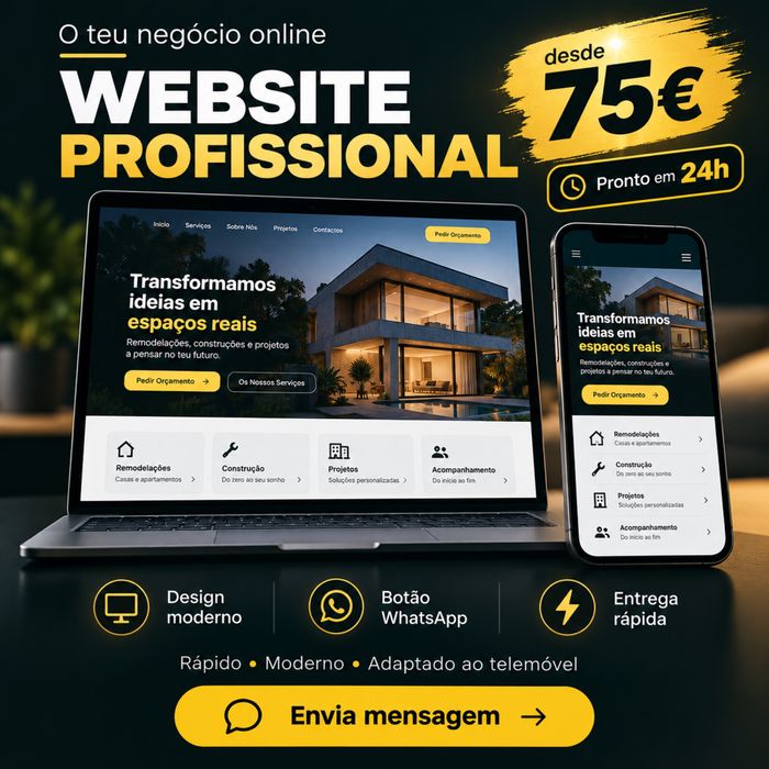 Crio Website Profissional por 75€ | Pronto em 24 Horas