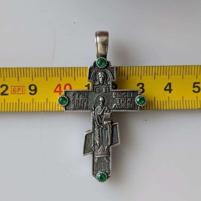 Срібний хрестик з фіонітами срібло серебро серебряний крестик  925