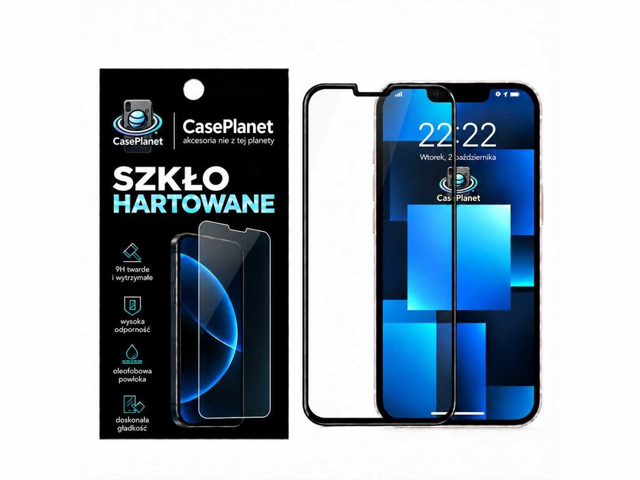Szkło hartowane CasePlanet 9H & 9D do Apple iPhone od X do 18 Pro Max