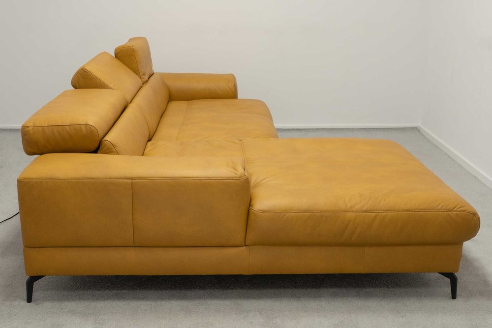 NAROŻNIK PIEDROO Musztardowy rozkładany 303x191cm BGM24.pl B 9819 -50%