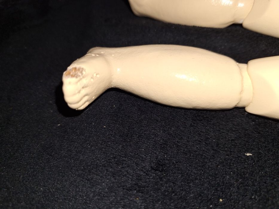 Kolekcja stara lalka drewniana + porcelanowa głowa