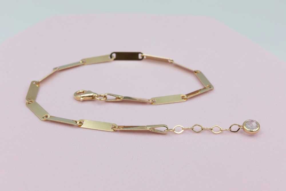 Złota Bransoletka blaszki, Nowa, Proba 585, Producent