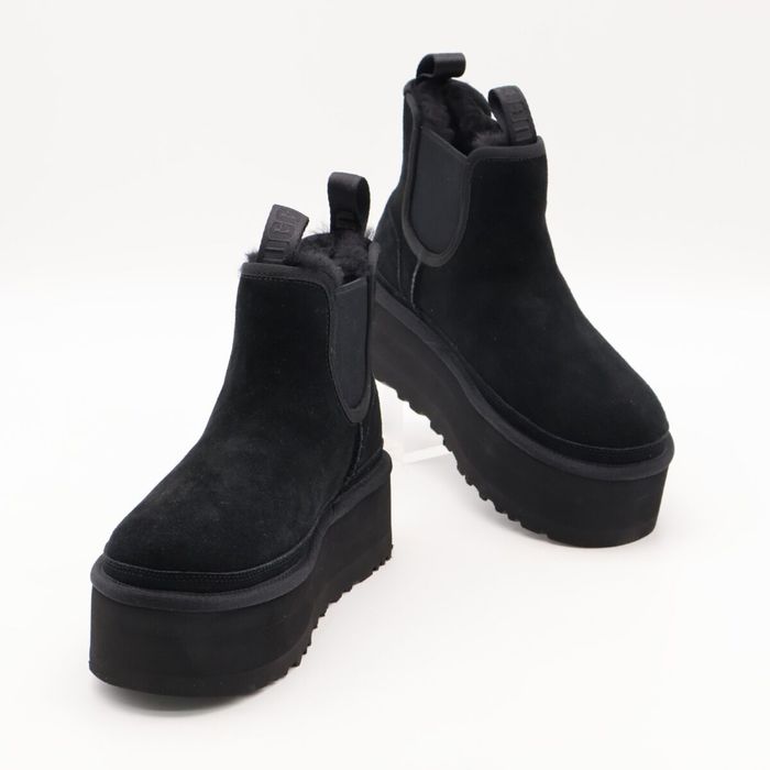 Оригінал UGG chelsea black уггі челсі на платформі замшеві оригіна