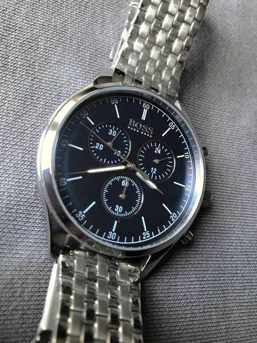 Hugo Boss Companion 1513653 - чоловічий хронограф, синій циферблат, сталь 44 мм