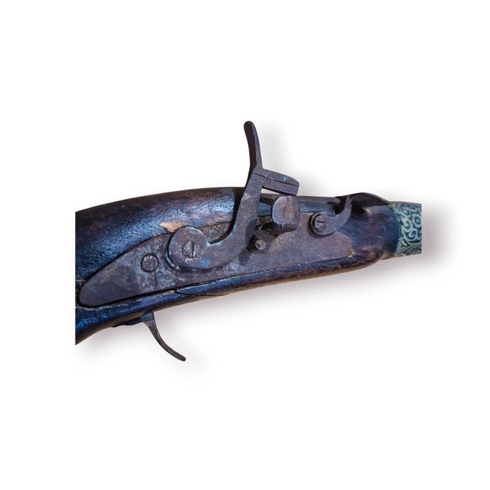 Pistola Decorativa Artesanal c/ Incrustações em Osso – 40 cm